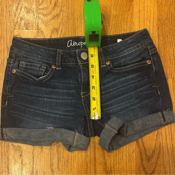 Aeropostale midi jean shorts cut off low rise Y2K Style size 000 - Picture 7 of 8